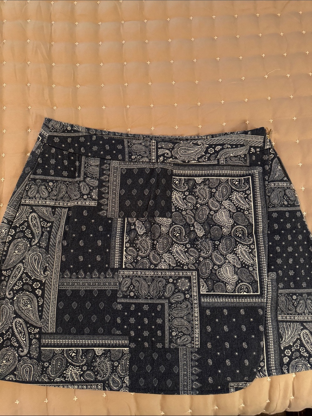 SSYS Dottie Blue Denim Bandana Patchwork Skort. NWOT